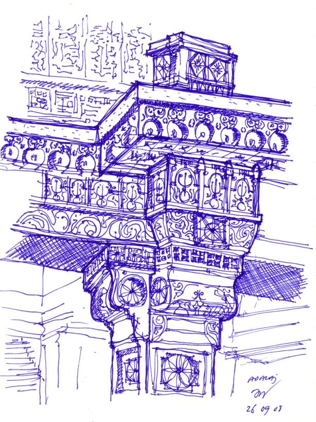 adalaj-stepwell column, vernelle noel, thinking insomniac, india, ahmedabad